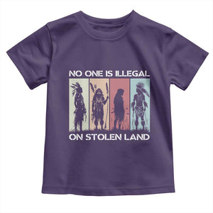 No One is Illegal on Stolen Land Toddler T Shirt Native American Indigenous TS14 Purple Print Your Wear