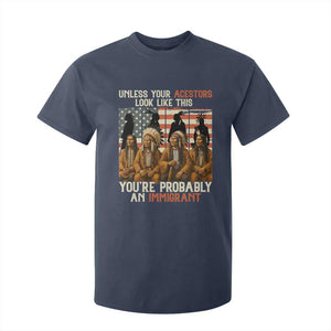 Native American Heritage T Shirt For Kid Unless Your Ancestors Look Like This You Are Probably An Immigrant TS14 Navy Print Your Wear