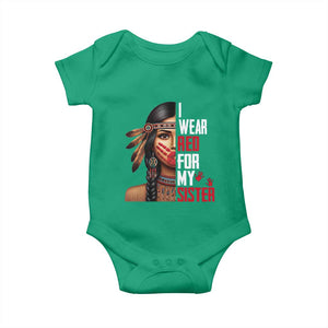 Native American Stop MMIW Baby Onesie I Wear Red For My Sister TS14 Irish Green Print Your Wear