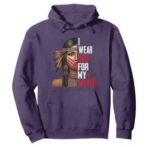 Native American Stop MMIW Hoodie I Wear Red For My Sister TS14 Purple Print Your Wear