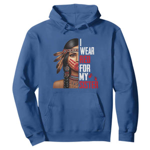 Native American Stop MMIW Hoodie I Wear Red For My Sister TS14 Royal Blue Print Your Wear