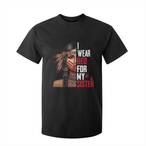 Native American Stop MMIW T Shirt For Kid I Wear Red For My Sister TS14 Black Print Your Wear