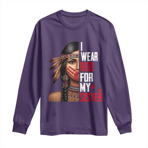 Native American Stop MMIW Long Sleeve Shirt I Wear Red For My Sister TS14 Purple Print Your Wear
