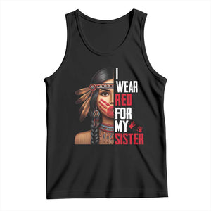 Native American Stop MMIW Tank Top I Wear Red For My Sister TS14 Black Print Your Wear