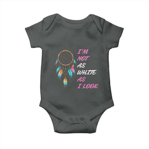 Native American Heritage Baby Onesie I Am Not As White As I Look TS14 Dark Heather Print Your Wear