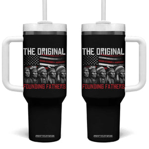 Native American Tribe Tumbler With Handle The Original Founding Fathers TS14 One Size: 40 oz Black Print Your Wear