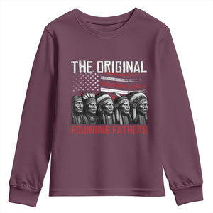 Native American Tribe Youth Sweatshirt The Original Founding Fathers TS14 Maroon Print Your Wear