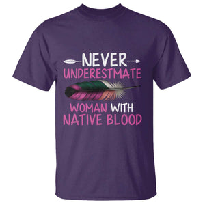 Native American Women T Shirt Never Underestimate A Woman With Native Blood TS14 Purple Print Your Wear