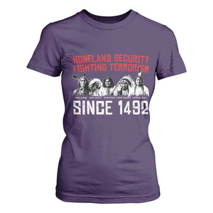 Native American T Shirt For Women Homeland Security Fighting Terrorism Since 1492 TS14 Purple Print Your Wear