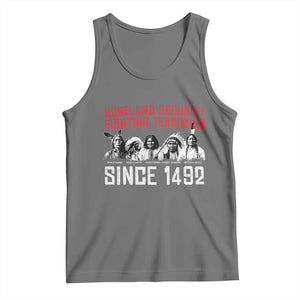 Native American Tank Top Homeland Security Fighting Terrorism Since 1492 TS14 Black Heather Print Your Wear