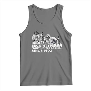Homeland Security Fighting Terrorism Since 1492 Native American Tank Top TS14 Black Heather Print Your Wear