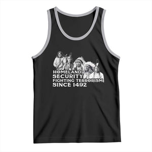 Homeland Security Fighting Terrorism Since 1492 Native American Tank Top TS14 Black Athletic Heather Print Your Wear