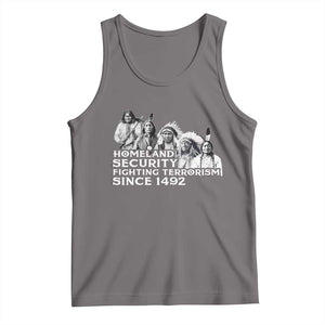 Homeland Security Fighting Terrorism Since 1492 Native American Tank Top TS14 Deep Heather Print Your Wear