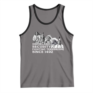 Homeland Security Fighting Terrorism Since 1492 Native American Tank Top TS14 Deep Heather Black Print Your Wear