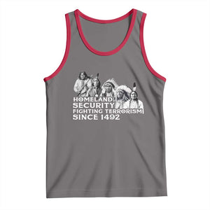 Homeland Security Fighting Terrorism Since 1492 Native American Tank Top TS14 Deep Heather Red Print Your Wear