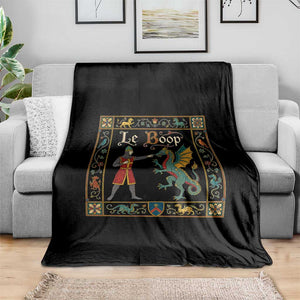 Le Boop Medieval Knight Dragon Fantasy Book Lover Humor Throw Blanket