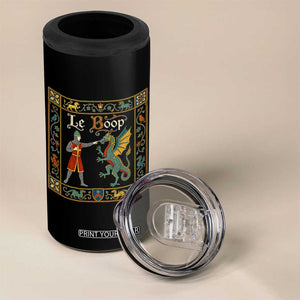 Le Boop Medieval Knight Dragon Fantasy Book Lover Humor 4 in 1 Can Cooler Tumbler