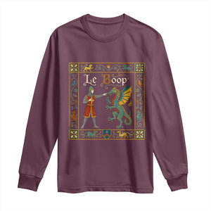 Le Boop Medieval Knight Dragon Fantasy Book Lover Humor Long Sleeve Shirt