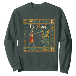 Le Boop Medieval Knight Dragon Fantasy Book Lover Humor Sweatshirt