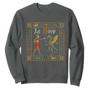 Le Boop Medieval Knight Dragon Fantasy Book Lover Humor Sweatshirt