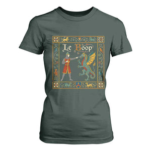 Le Boop Medieval Knight Dragon Fantasy Book Lover Humor T Shirt For Women