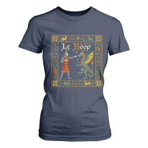 Le Boop Medieval Knight Dragon Fantasy Book Lover Humor T Shirt For Women