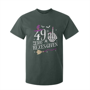 50th Birthday Halloween T Shirt For Kid 49 Plus Middle Finger Zero Hexes Given Gift For Women TS14 Dark Forest Green Print Your Wear