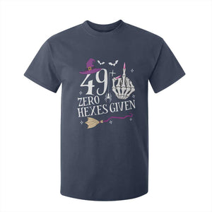 50th Birthday Halloween T Shirt For Kid 49 Plus Middle Finger Zero Hexes Given Gift For Women TS14 Navy Print Your Wear