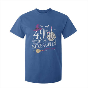 50th Birthday Halloween T Shirt For Kid 49 Plus Middle Finger Zero Hexes Given Gift For Women TS14 Royal Blue Print Your Wear