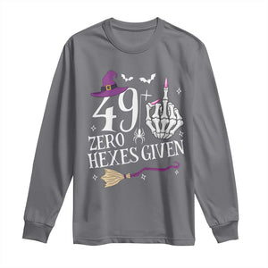50th Birthday Halloween Long Sleeve Shirt 49 Plus Middle Finger Zero Hexes Given Gift For Women TS14 Charcoal Print Your Wear