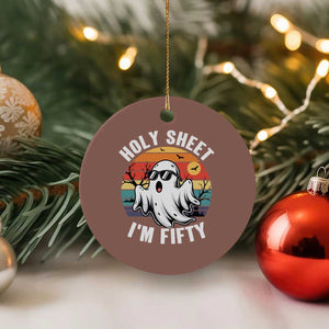 50th Birthday Halloween Ghost Ceramic Ornament Holy Sheet I'm Fifty