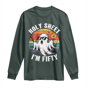 50th Birthday Halloween Ghost Long Sleeve Shirt Holy Sheet I'm Fifty