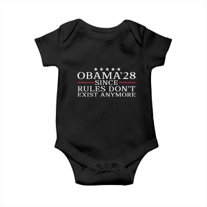 Obama 2028 Since Rules Don't Exist Anymore Baby Onesie Funny Political Sarcastic Humor TS14 Black Print Your Wear