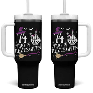 75th Birthday Halloween Tumbler With Handle 74 Plus Middle Finger Zero Hexes Given Gift For Women TS14 One Size: 40 oz Black Print Your Wear