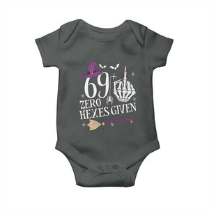 70th Birthday Halloween Baby Onesie 69 Plus Middle Finger Zero Hexes Given Gift For Women TS14 Dark Heather Print Your Wear