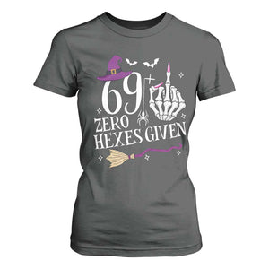 70th Birthday Halloween T Shirt For Women 69 Plus Middle Finger Zero Hexes Given Gift For Women TS14 Dark Heather Print Your Wear