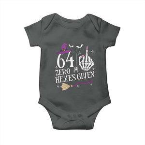 65th Birthday Halloween Baby Onesie 64 Plus Middle Finger Zero Hexes Given Gift For Women TS14 Dark Heather Print Your Wear