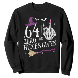 65th Birthday Halloween Sweatshirt 64 Plus Middle Finger Zero Hexes Given Gift For Women TS14 Black Print Your Wear