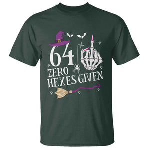 65th Birthday Halloween T Shirt 64 Plus Middle Finger Zero Hexes Given Gift For Women TS14 Dark Forest Green Print Your Wear