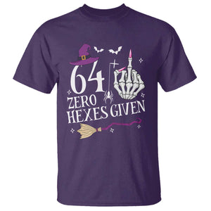 65th Birthday Halloween T Shirt 64 Plus Middle Finger Zero Hexes Given Gift For Women TS14 Purple Print Your Wear