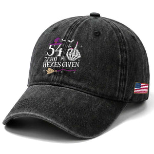 55th Birthday Halloween Washed Cotton Baseball Cap 54 Plus Middle Finger Zero Hexes Given Gift For Women TS14 Print Your Wear