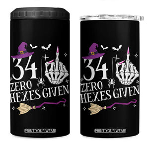 35th Birthday Halloween 4 in 1 Can Cooler Tumbler 34 Plus Middle Finger Zero Hexes Given Gift For Women TS14 One Size: 16 oz Black Print Your Wear