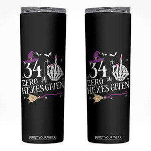 35th Birthday Halloween Skinny Tumbler 34 Plus Middle Finger Zero Hexes Given Gift For Women TS14 Black Print Your Wear