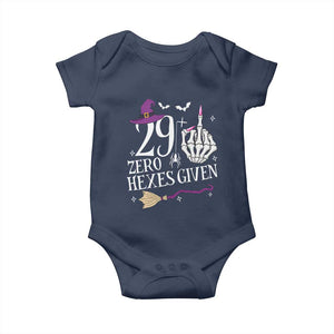 30th Birthday Halloween Baby Onesie 29 Plus Middle Finger Zero Hexes Given Gift For Women TS14 Navy Print Your Wear