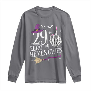 30th Birthday Halloween Long Sleeve Shirt 29 Plus Middle Finger Zero Hexes Given Gift For Women TS14 Charcoal Print Your Wear