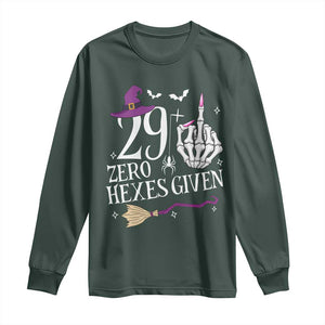30th Birthday Halloween Long Sleeve Shirt 29 Plus Middle Finger Zero Hexes Given Gift For Women TS14 Dark Forest Green Print Your Wear