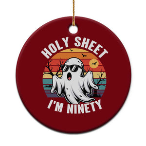 90th Birthday Halloween Ghost Ceramic Ornament Holy Sheet I'm Ninety
