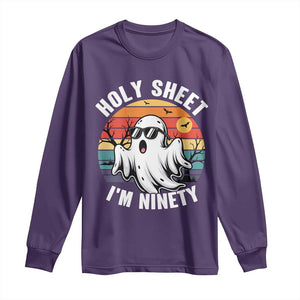 90th Birthday Halloween Ghost Long Sleeve Shirt Holy Sheet I'm Ninety