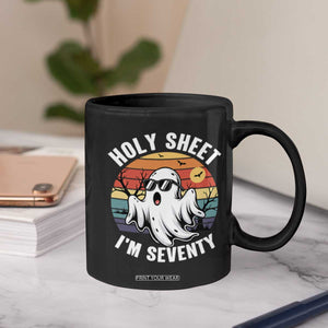 70th Birthday Halloween Ghost Coffee Mug Holy Sheet I'm Seventy