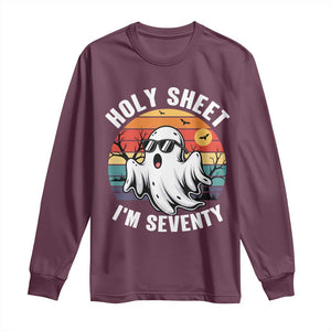 70th Birthday Halloween Ghost Long Sleeve Shirt Holy Sheet I'm Seventy